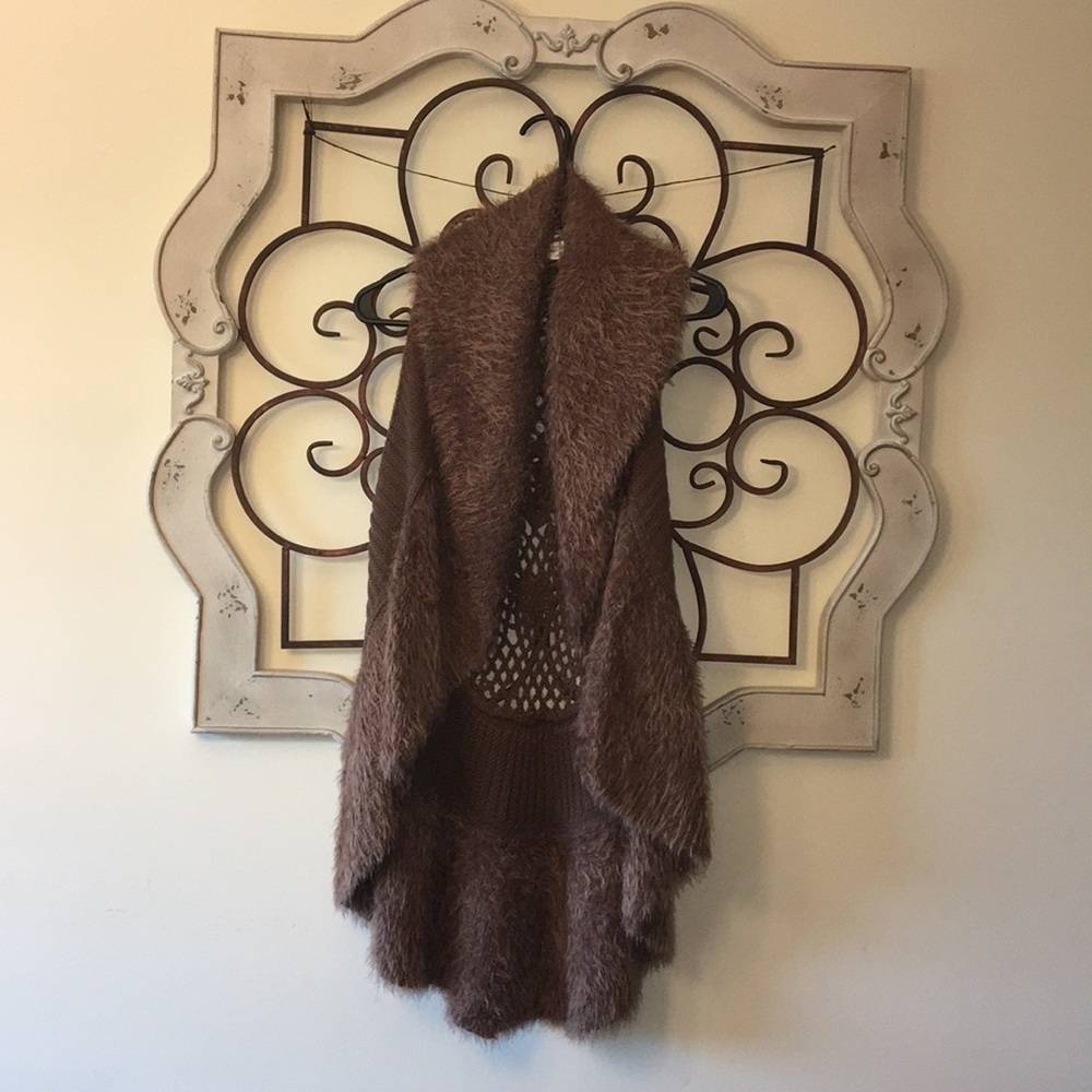 Miss Kelly Brown Cardigan Vest Size S/M